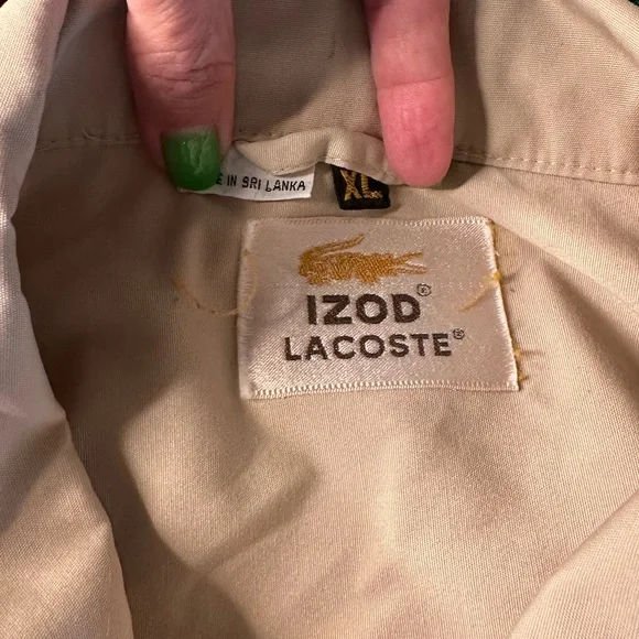 Vintage Tan Izod Lacoste Zip Up Jacket XL - Picture 8 of 8